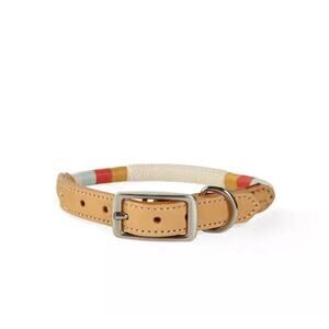 Youly Dog Collar The Wanderer Cream Rope & Leather Patagonia Style Size M New